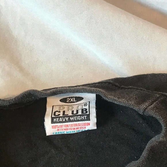 Pro Club Heavy Black T-Shirt, Men's 2XL - Picture 2 of 3